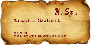 Matusits Szulamit névjegykártya